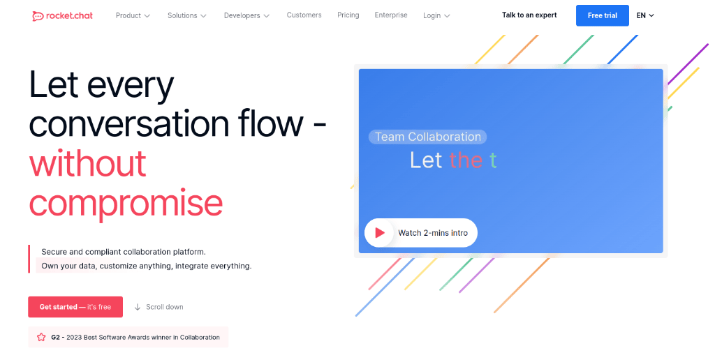 Rocket.chat as a team chat app for professionals