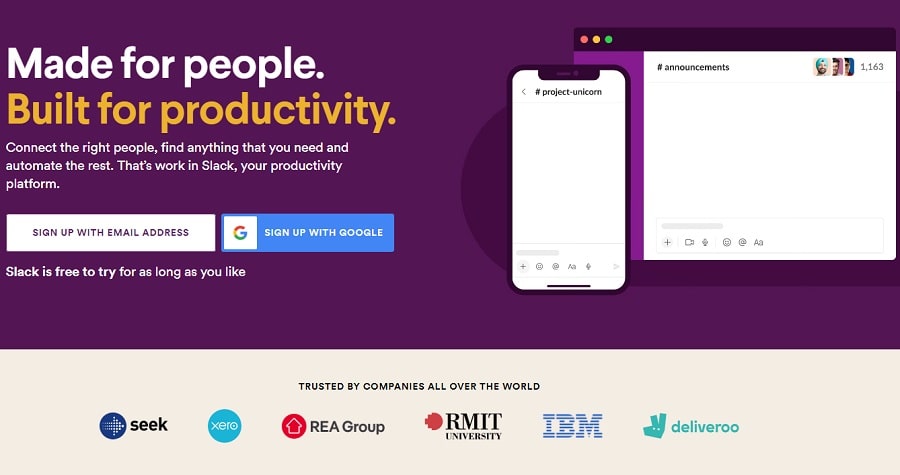 Slack great tool for communication and startups