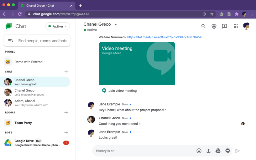Google Chats as a best team chat app