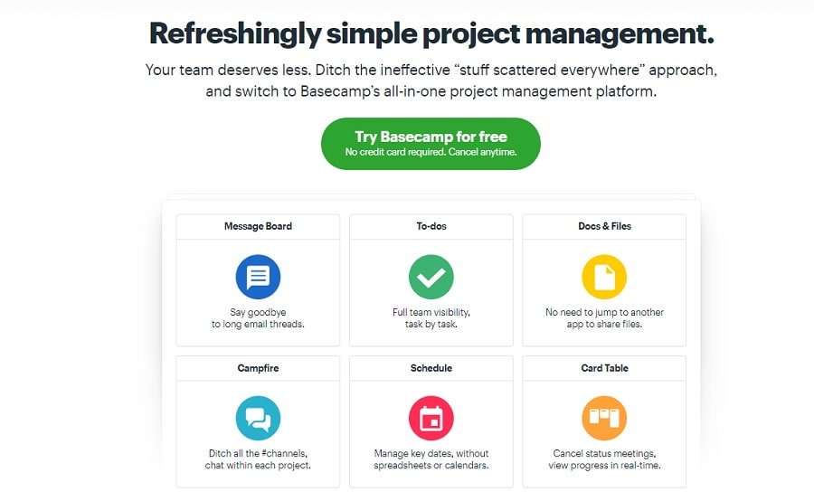 Basecamp - best for project management