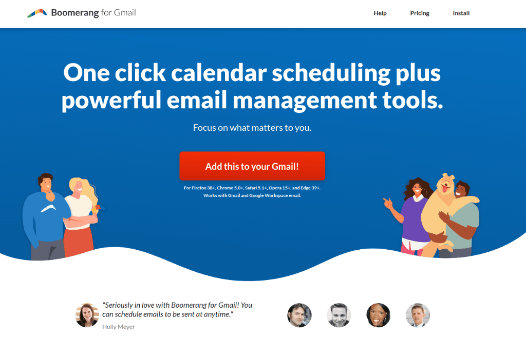 Boomerang - Best for scheduling meetings from email inbox