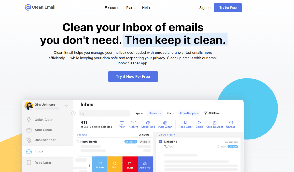 Clean Email: Best tool for cleaning email inbox