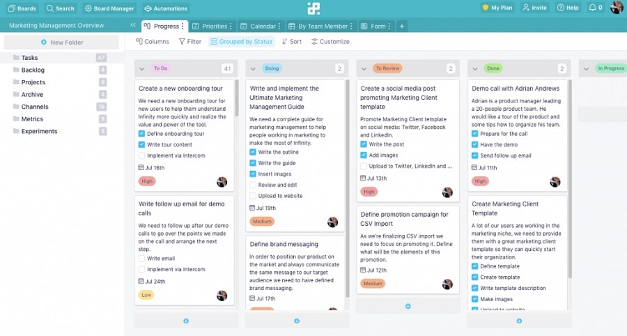 Infinity – Clickup altenative best for project planning