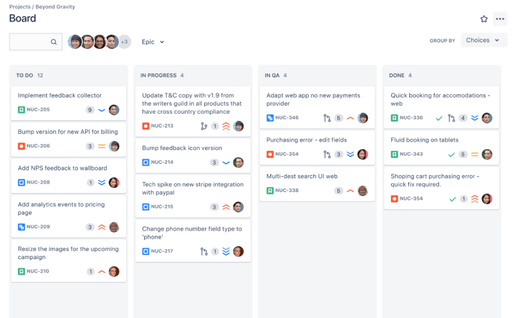 Jira Kanban board