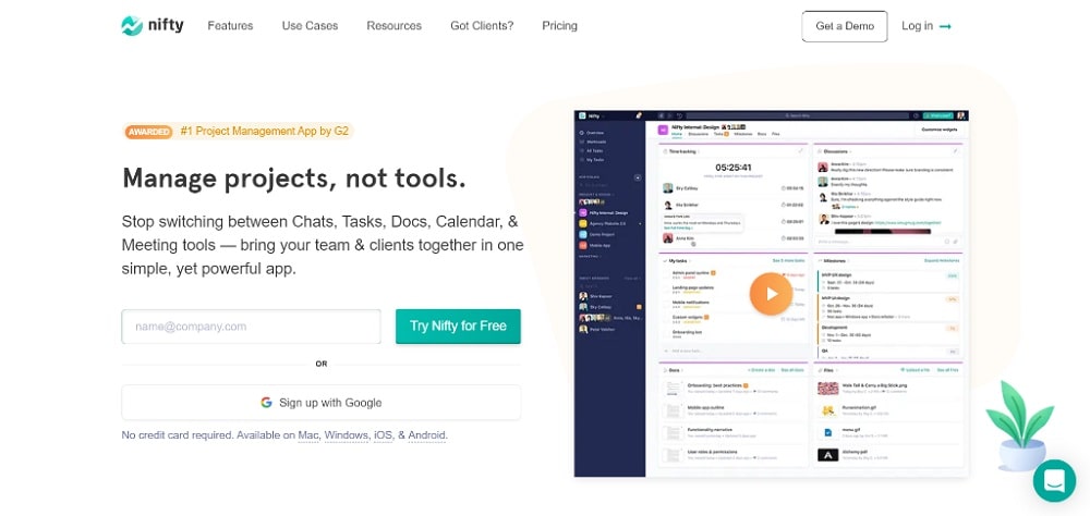 Nifty - Clickup alternative for remote team collaboration