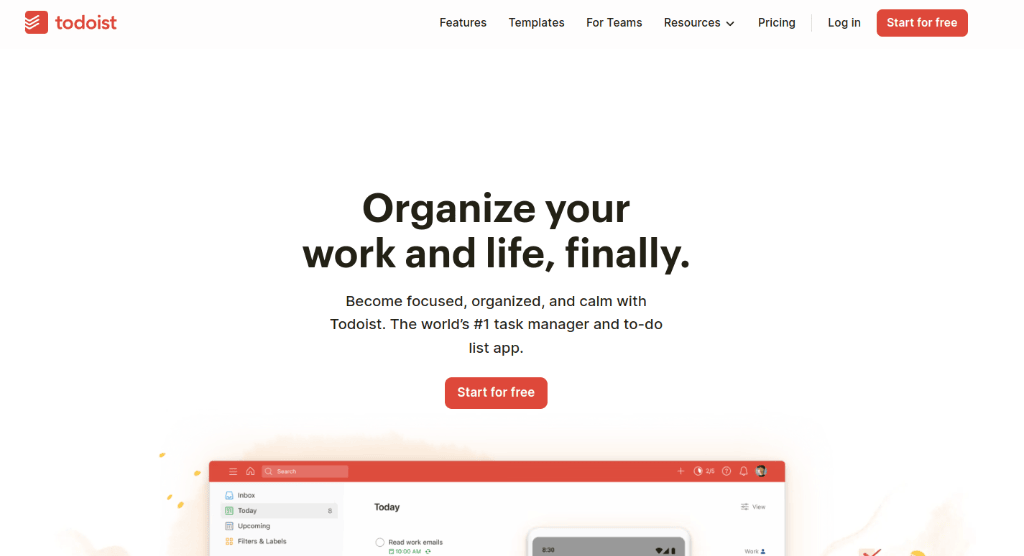 Todoist - Best tool for organizing tasks from email inbox