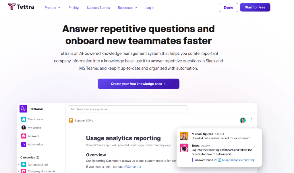Tettra: alternative for confluence