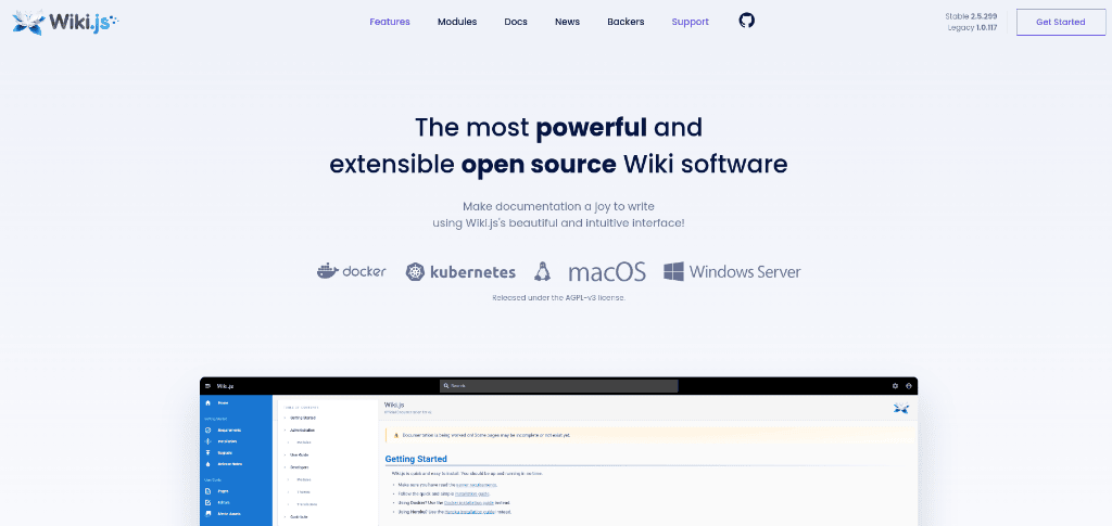 Wiki.js: jira confluence alternative