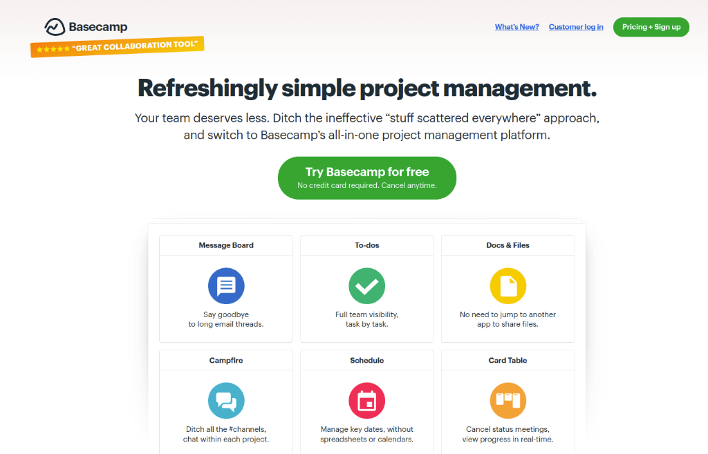 Basecamp - popular trello alternative