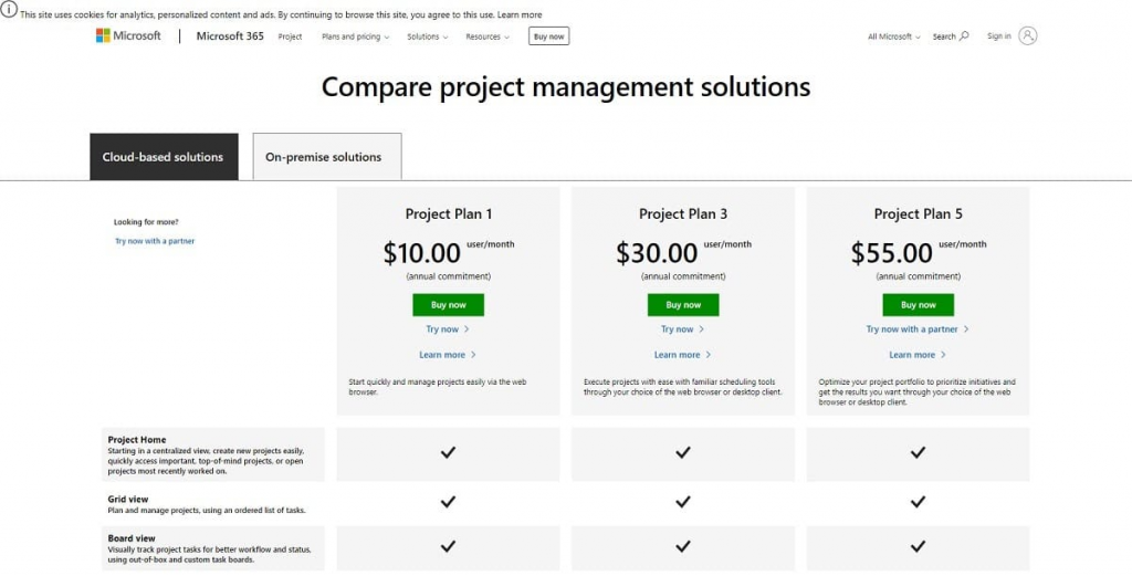 MS Project Pricing