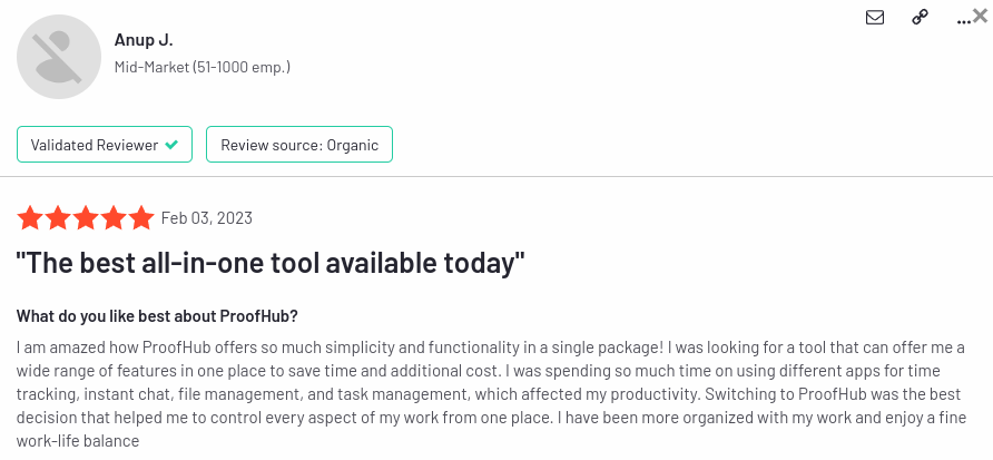 ProofHub customer review