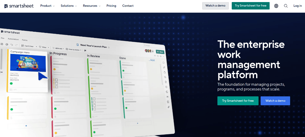 Smartsheet: microsoft project competitors