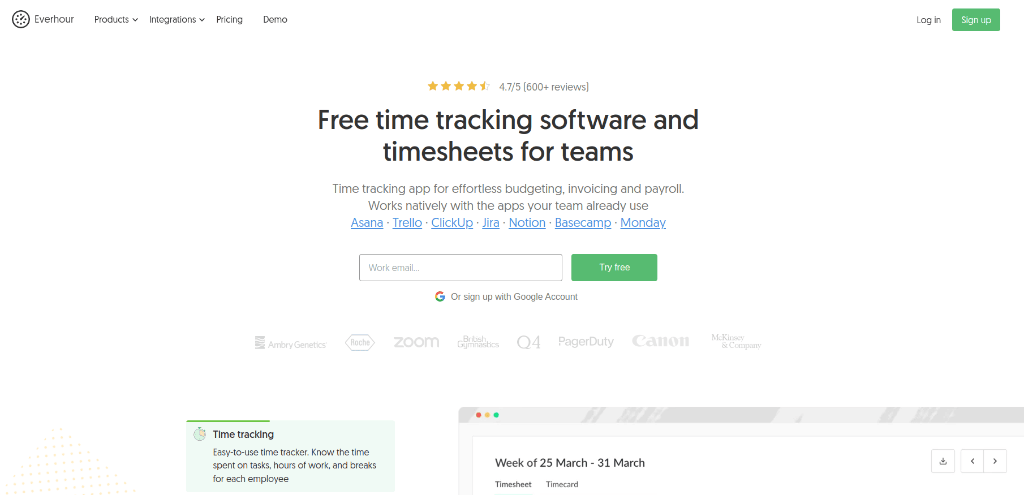 Everhour: Clockify similar apps