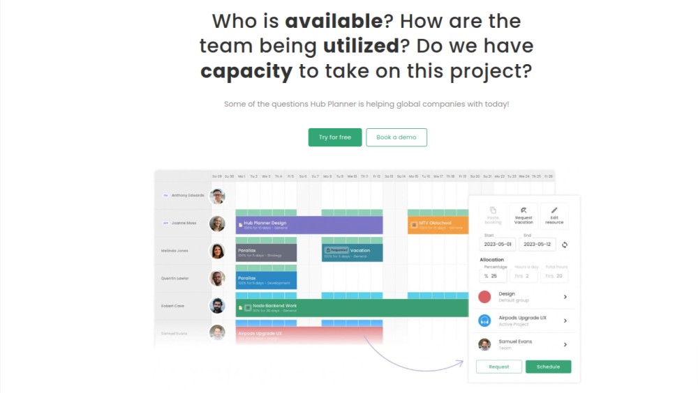 HubPlanner - Resource Management tool for teams