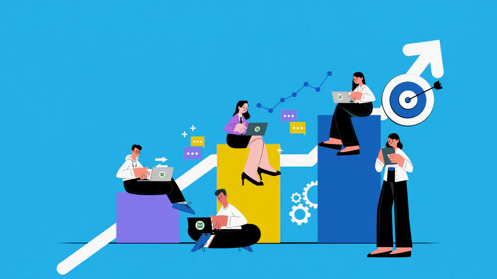 Illustration showing a person following a structured schedule in 2025 for better productivity