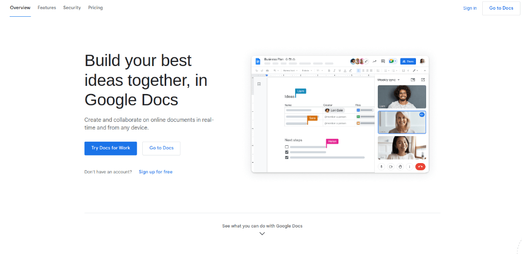 Google-Docs: web based meeting minutes software