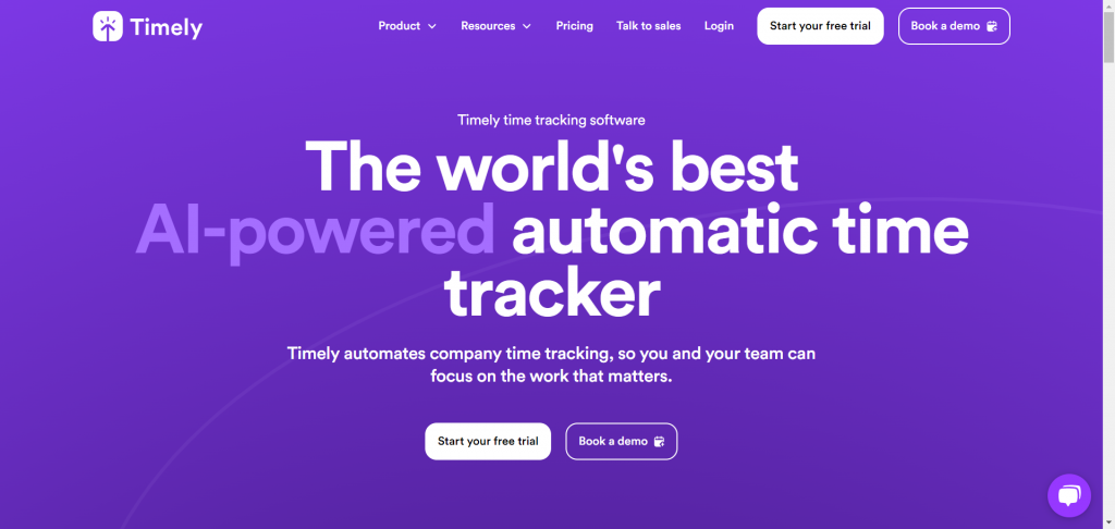Timelyapp bestAI-powered automatic time tracker