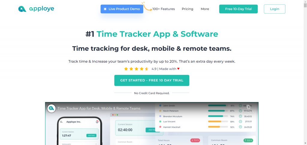 Apploye is Time Tracker App & Software
