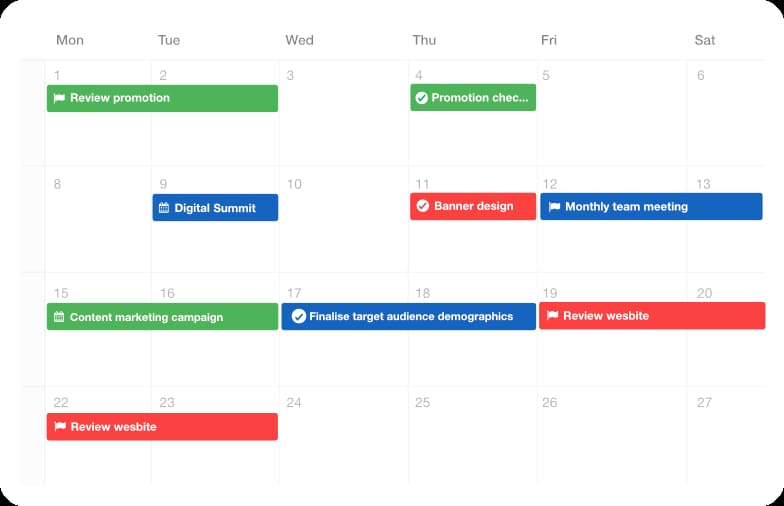 Calendar view