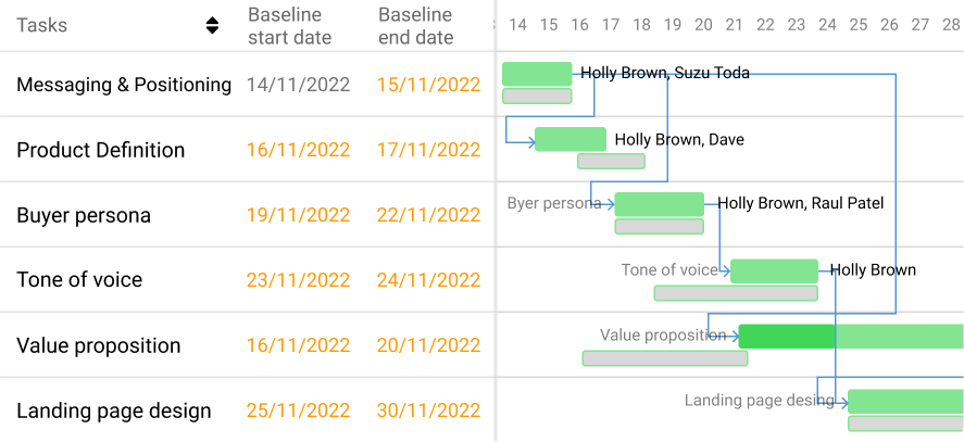 Project timeline