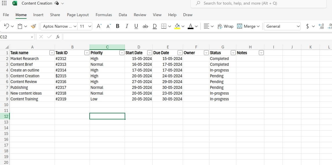 Create A Task Tracker in Excel With 7 Easy Steps