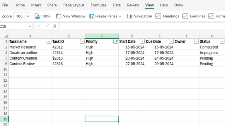 Create A Task Tracker in Excel With 7 Easy Steps