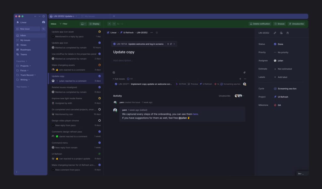 Linear as trello competitor