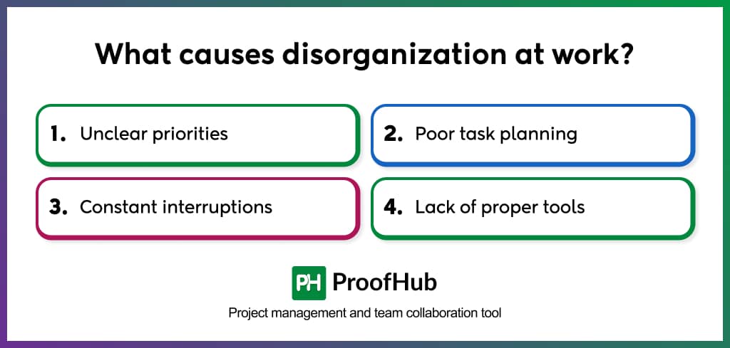 What causes disorganization at work