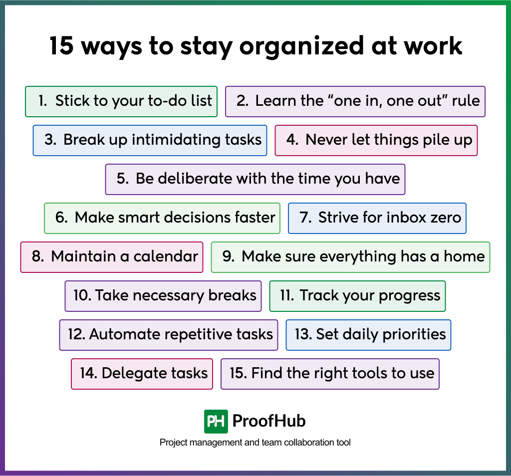 ways to stay organized at work