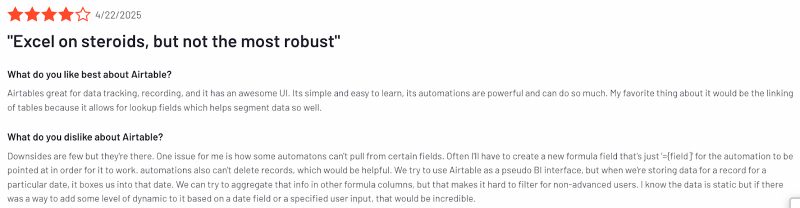 Airtable user review