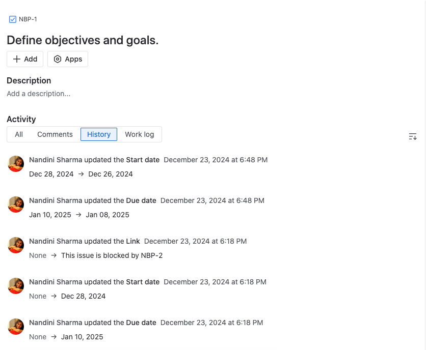 Jira Activity feed