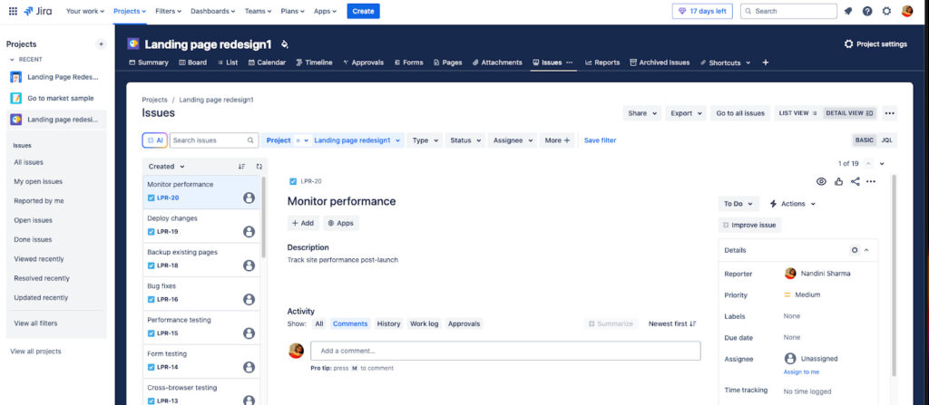 Backlog and sprint planning tools