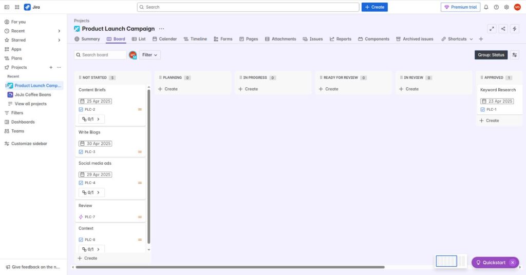Jira Dashboard