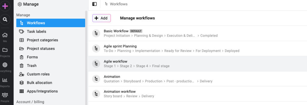 Custom workflows