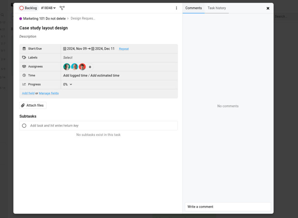 ProofHub advanced task management