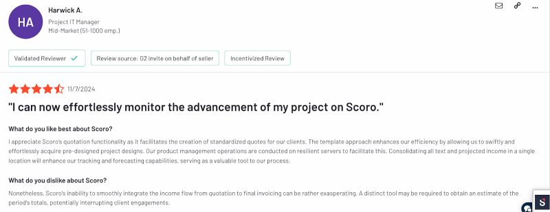 Scoro user review