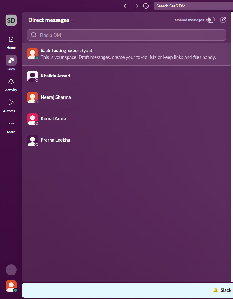 Slack group discussion