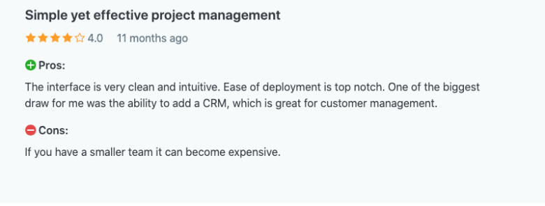 Teamwork user review