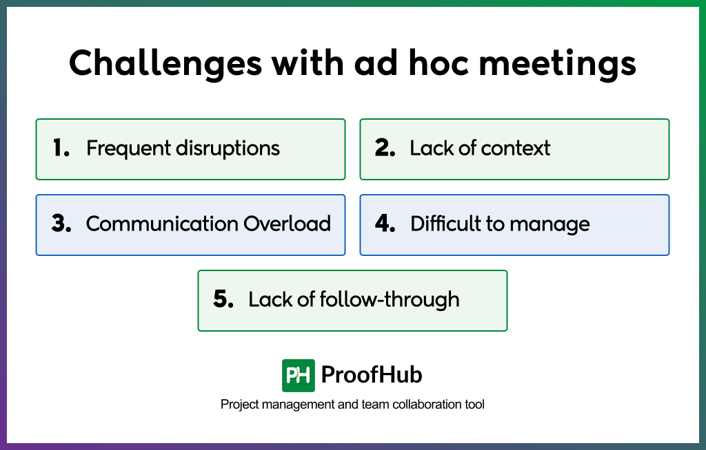 Challenges with ad-hoc meetings