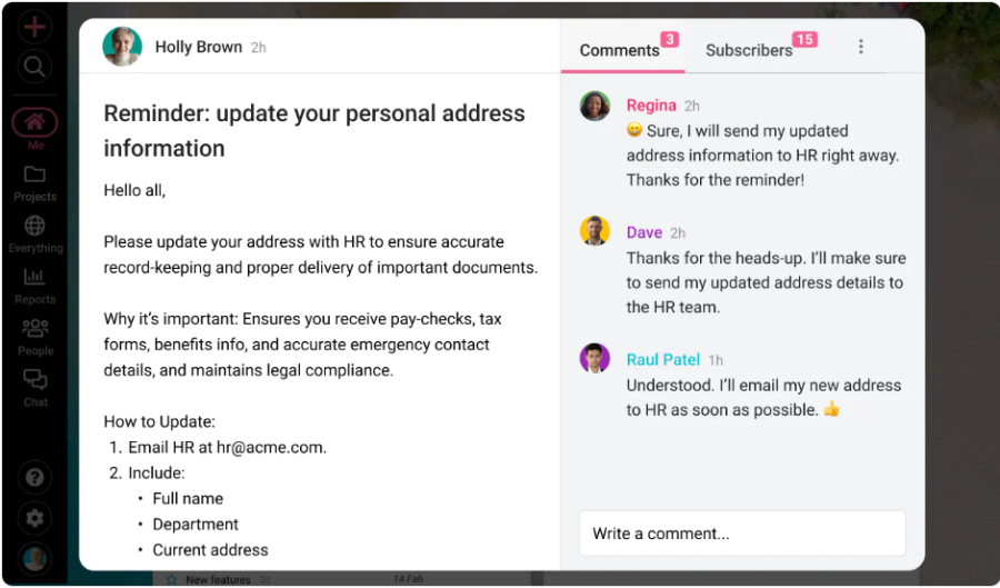 Create announcements