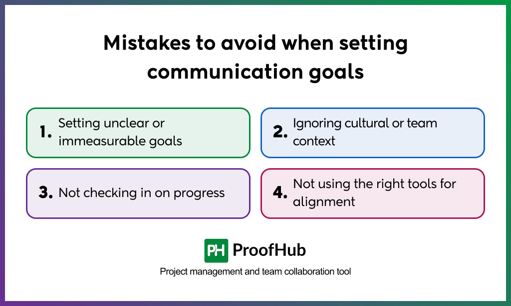 Mistakes to avoid when setting communication goals