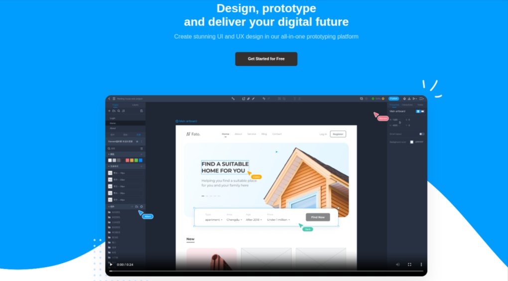 Best for collaborative prototyping, and wireframing