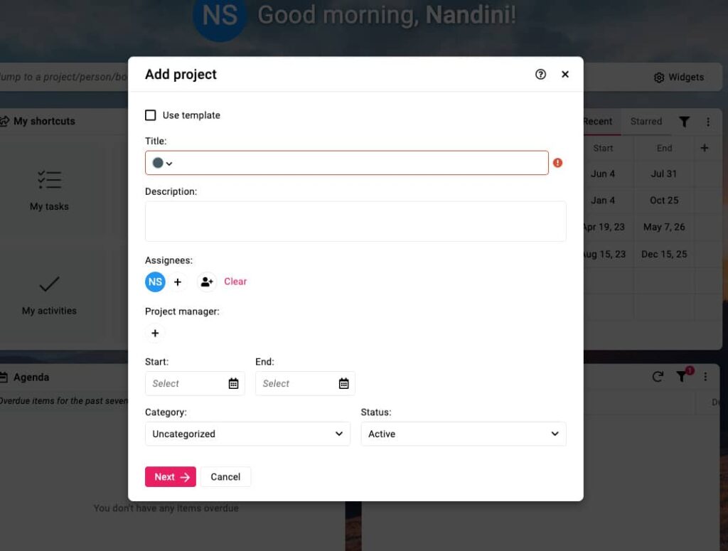 Project templates ProofHub