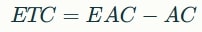 Estimate to Complete formula
