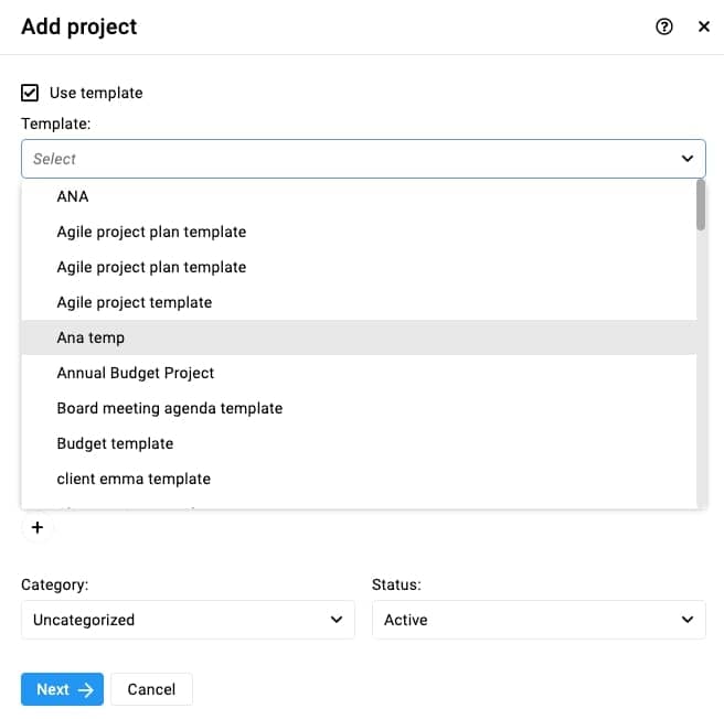 ProofHub Project templates