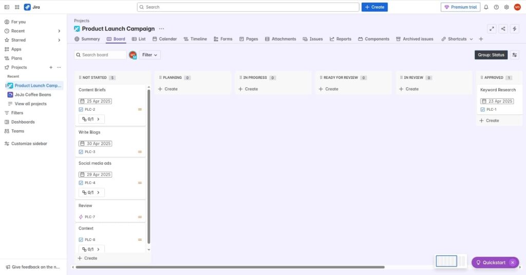 Jira Dashboard