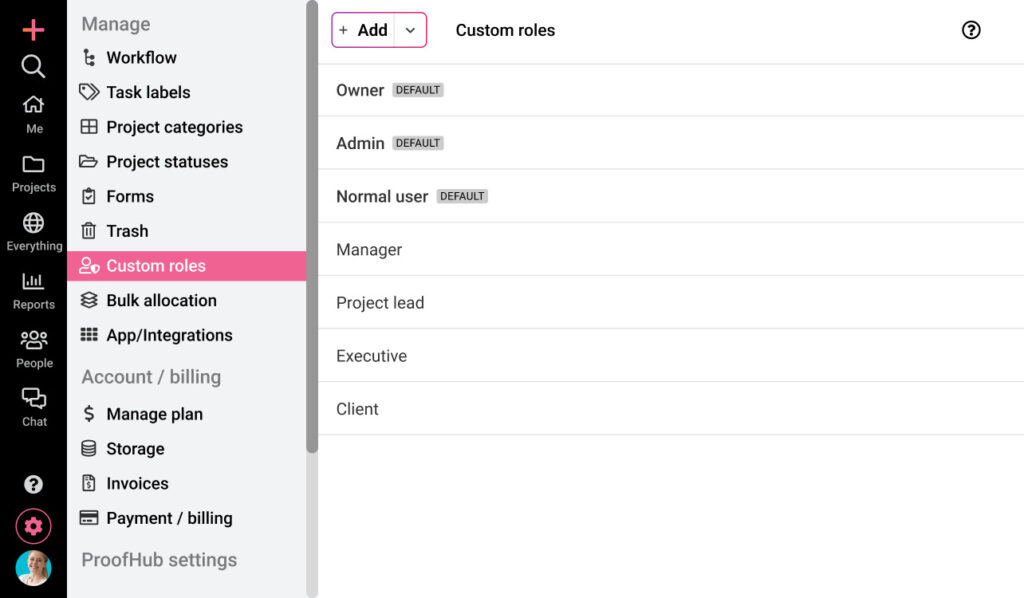 Custom roles and granular permissions
