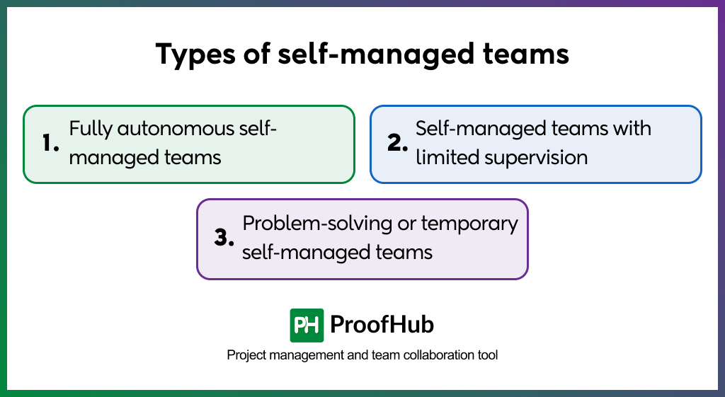 Types of self-managed teams