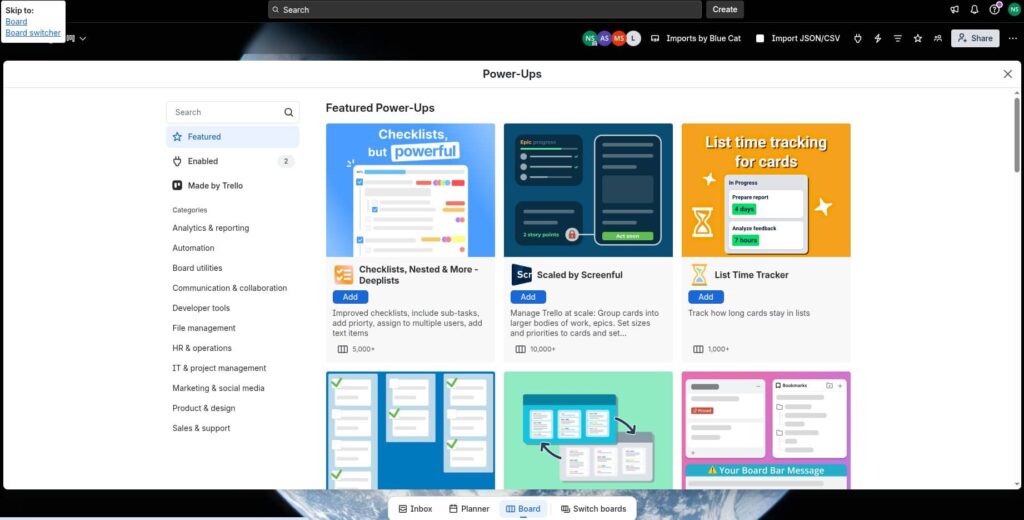 Power-ups & integrations