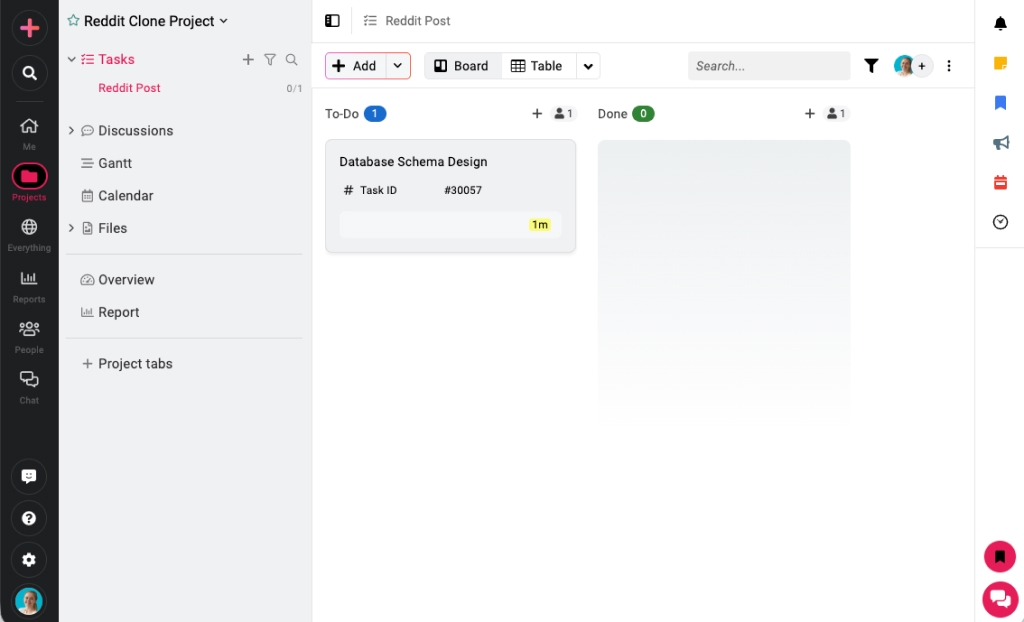 New task view